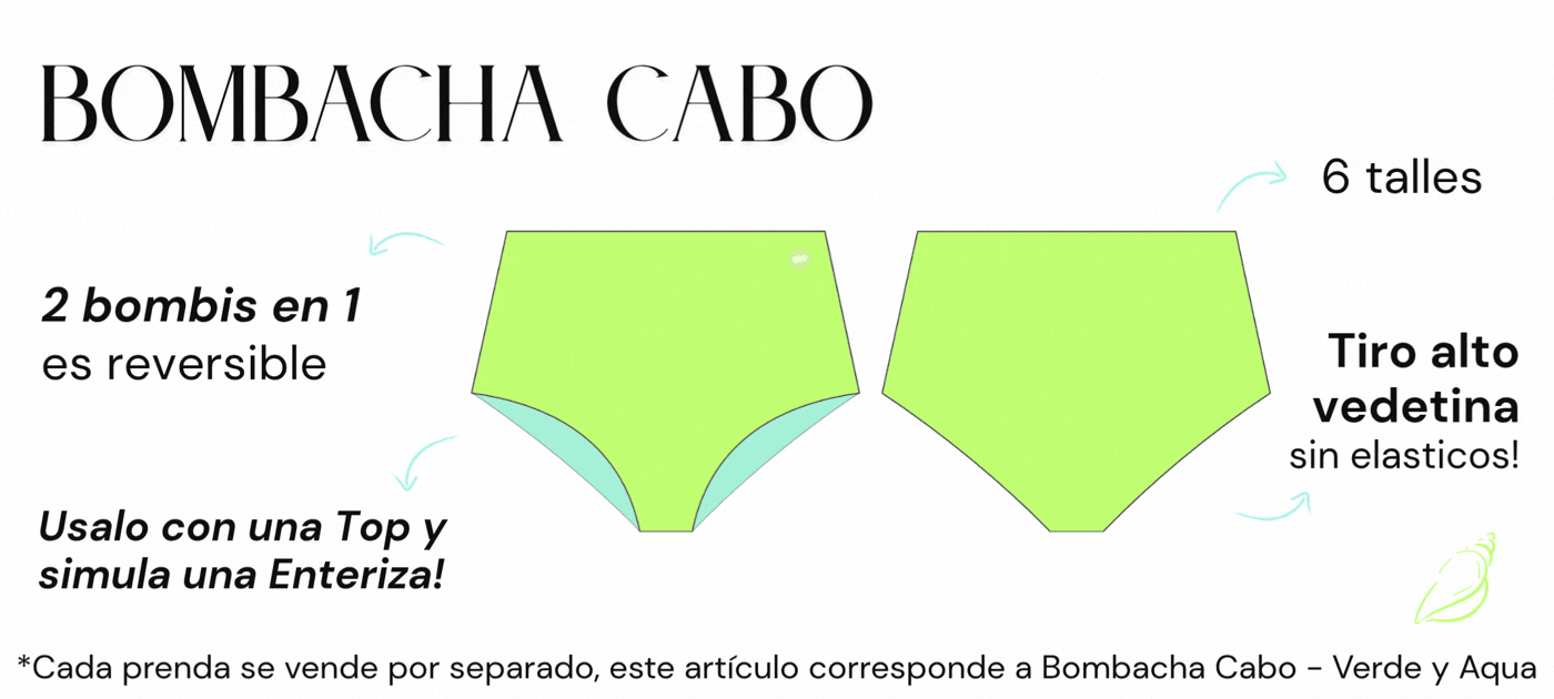 bombacha vedetina tiro alto verde y aqua